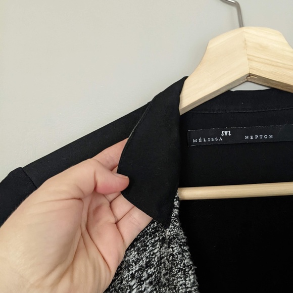 Long-sleeve grey sweater stretch with black detailing Melissa Nepton - Picture 7 of 7